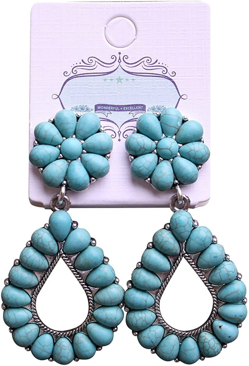 IVYRISE Turquoise Bohemian Small Delicate Metal Fashion Earring Teardrop Earrings Jewelry Gifts for Women - Image 3